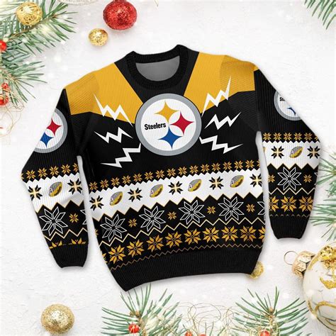 Pittsburgh Steelers Team 3D Ugly Christmas Sweater - RobinPlaceFabrics