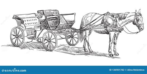 Horse Carriage And A Medieval Castle Cartoon Vector | CartoonDealer.com ...