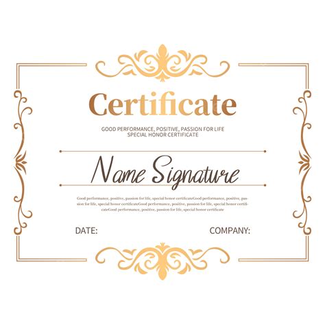 Certificate Border Gold PNG Picture, Certificate Border Gold Geometric ...