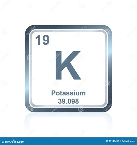 Chemical Element Potassium from the Periodic Table Stock Vector - Illustration of reflection ...