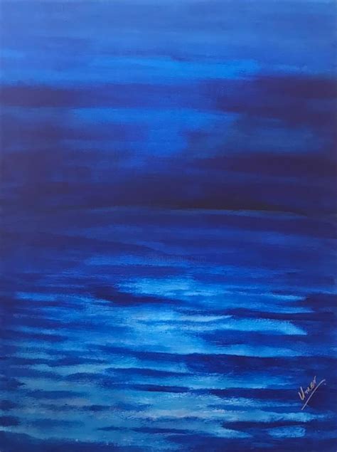 Abstract Painting Nature Deep Blue Sea, Painting by Muhammad Umer Farooq | Artmajeur