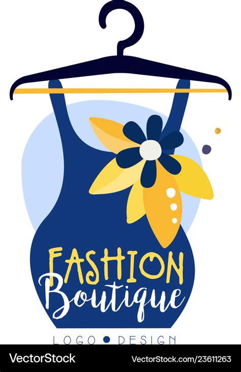 Fashion boutique logo design clothes shop beauty Vector Image