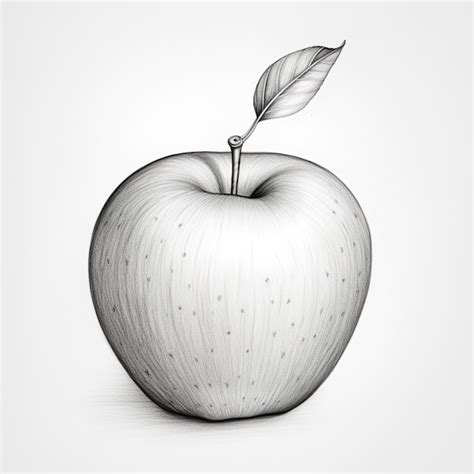 Pencil sketch cute apple drawing images Generative AI | Premium AI ...