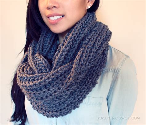 Purllin: Textured November Infinity Scarf | Free Pattern