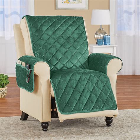 Plush Quilted Comfort Furniture Cover with Side Pocket | Collections Etc.