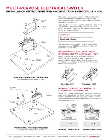 Knox KNOXBOX 3200 Installation Instructions | Manualzz