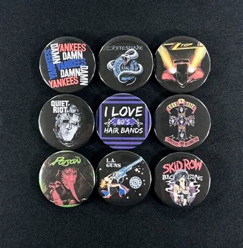 80's Hair Band 80's Metal Band Hard Rock Pinback - Etsy