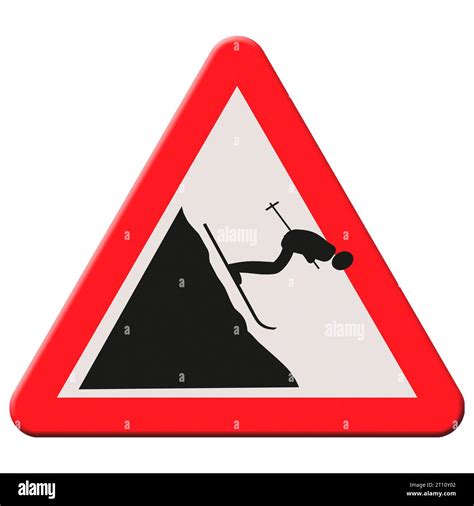 Digital illustration - concept - UK Road sign downhill skiing Credit: Imago/Alamy Live News ...