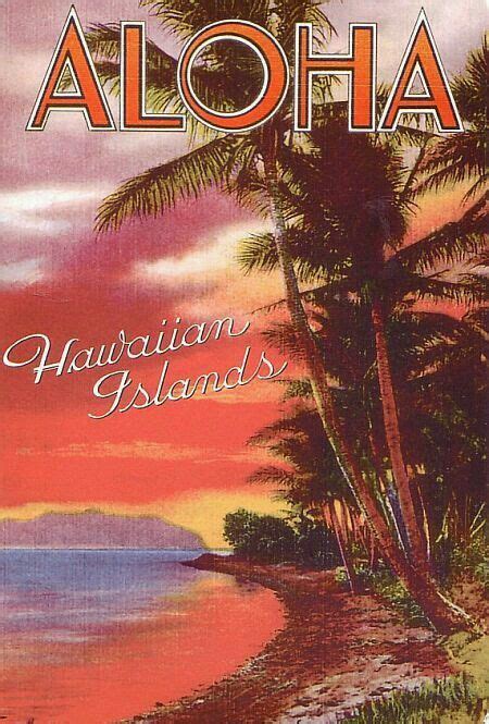 Vintage postcard. | Surf poster, Hawaii art, Vintage hawaii