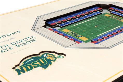 North Dakota State Bison 3D Wood Stadium Replica (5 layer) — 3D WOOD MAPS - BELLA MAPS