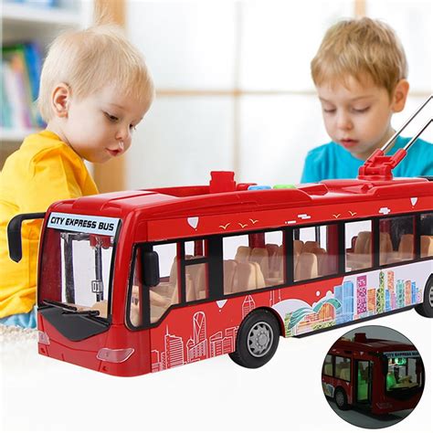 Fdit Electronic Toy Bus,Electronic City Bus Music Light Car Educational Toy for Children Kids ...