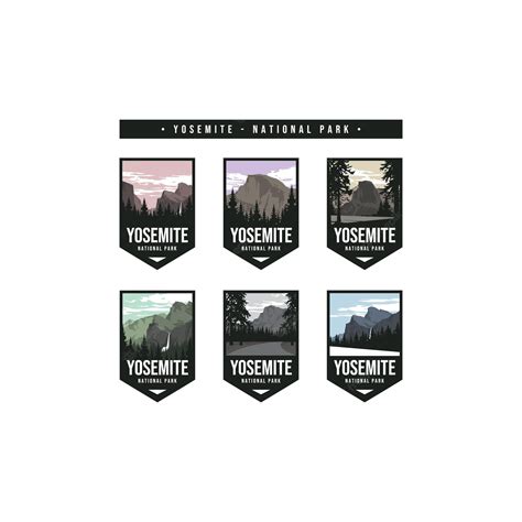 Premium Vector | Set of Yosemite National Park logo badge emblem sticker patch vector illustration