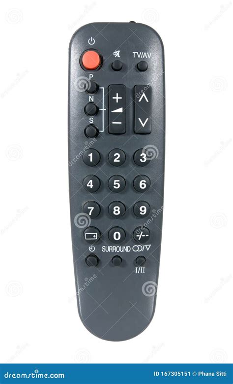 Old Vintage TV Remote Control Isolated On White Background. Black ...