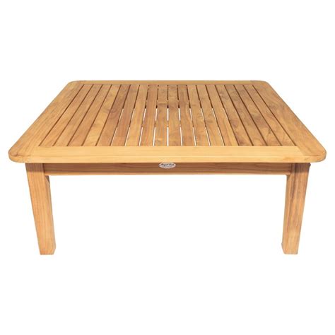 Ammi Coastal Beach Natural Teak Wood Outdoor Square Coffee Table