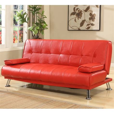 Red Leather Sofa Bed - Odditieszone