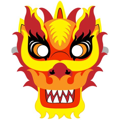 Chinese New Year Dragon Mask Template | Free Printable Papercraft Templates