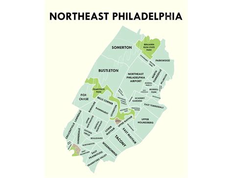 Northeast Philadelphia Neighborhoods Map. $15.00, via Etsy ...