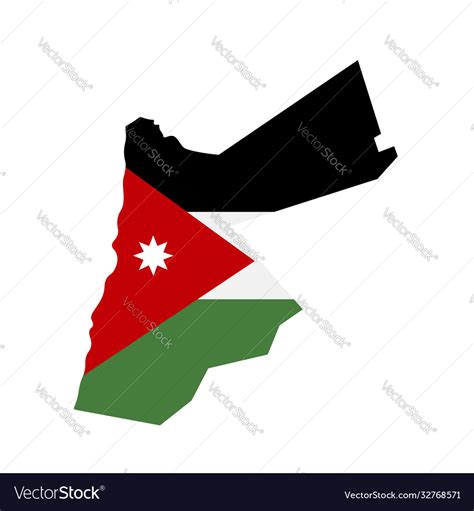 Map jordan - flag Royalty Free Vector Image - VectorStock