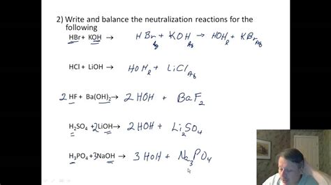 Acids 04 Worksheet - Neutralization Reactions - YouTube