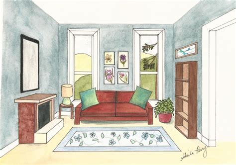 Living Room Perspective Drawing at GetDrawings | Free download