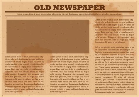 Old Blank Newspaper Template