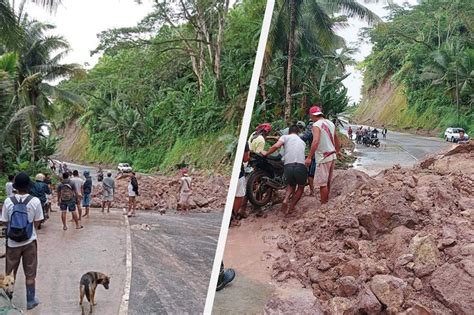 TINGNAN: Pagguho ng lupa sanhi ng pag-ulan, naitala sa Southern Leyte | ABS-CBN News