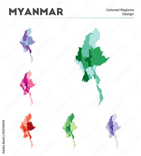 Myanmar map collection. Borders of Myanmar for your infographic ...