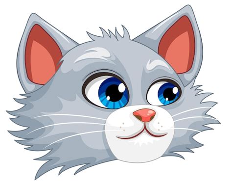 Free Vector | Cute cat head cartoon isolated