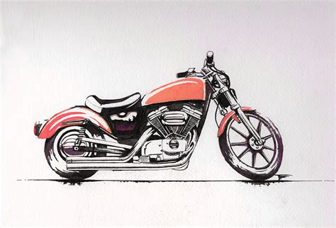 Harley-Davidson Ink drawing on Behance