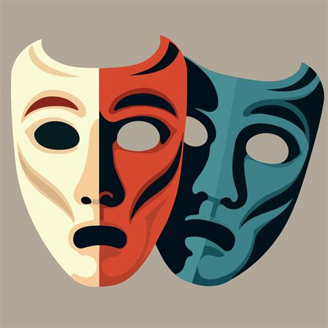 object dramatic theater masks 18884474 Vector Art at Vecteezy