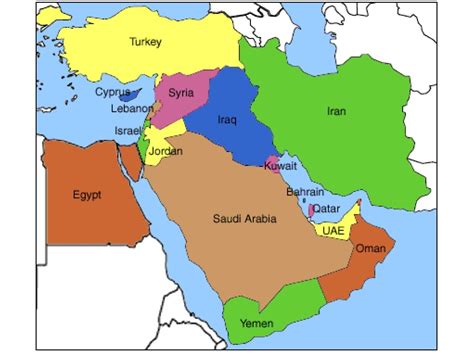 Middle East Map Diagram | Quizlet