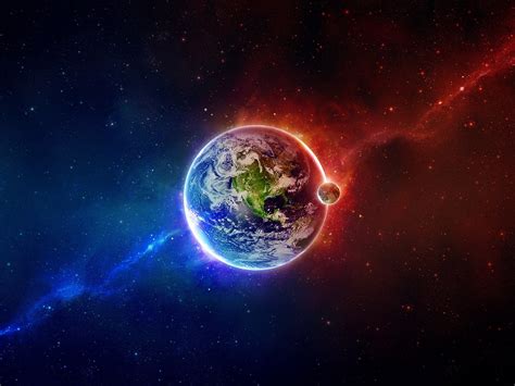 Earth and sun illustration HD wallpaper | Wallpaper Flare