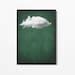 Emerald Green Cloud Wall Art Framed, Canvas Art Print, Giclee, Large ...