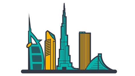 Dubai Building PNG Image, Cartoon Dubai City Building, City Clipart ...