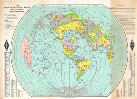 The American Radio Relay League Amateur Radio Map of the World.: Geographicus Rare Antique Maps