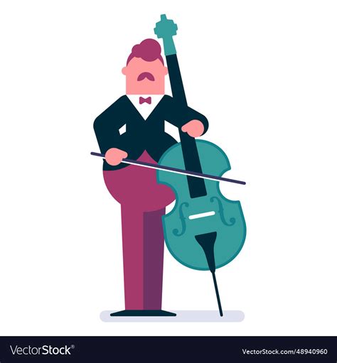 Orchestra cellist cartoon Royalty Free Vector Image