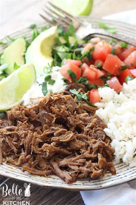 Chipotle Pork Carnitas Burrito Bowls - Belle of the Kitchen