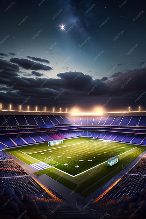 Premium AI Image | Football stadium at night