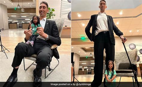 World's Tallest Man And Shortest Woman Reunite After 6 Years In US, See Pics - Mr Logcatcher