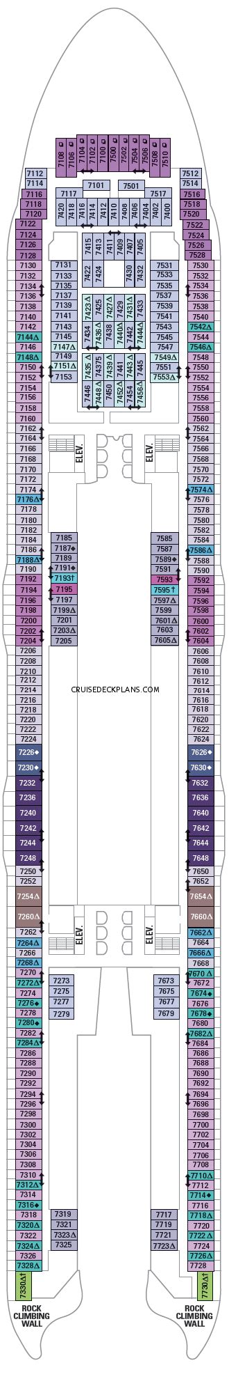 Oasis of the Seas Deck 7 Deck Plan Tour