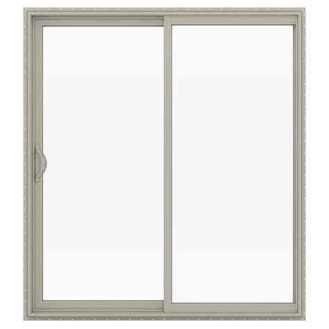 Jeld wen 72 in x 80 in tempered clear glass desert sand vinyl left hand ...