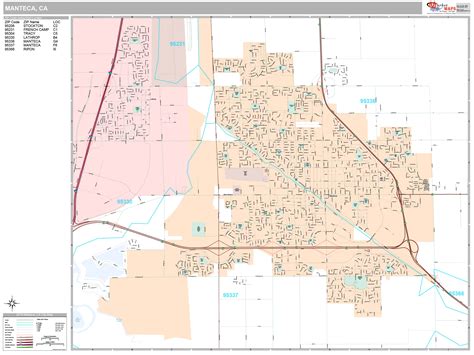 Manteca California Wall Map (Premium Style) by MarketMAPS - MapSales