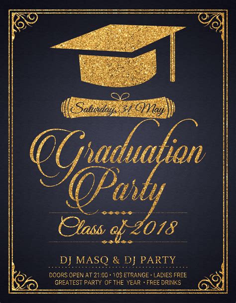 Graduation Party Flyer Template Prom