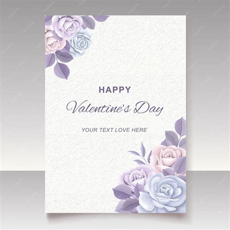 Premium Vector | Valentine's day card floral