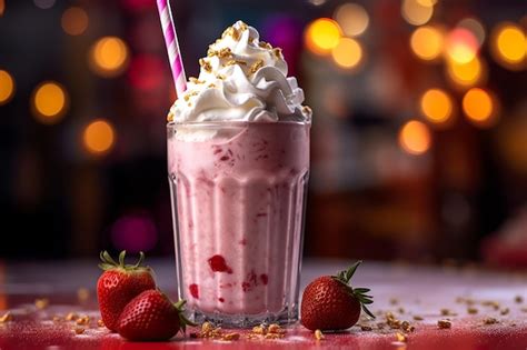 Premium AI Image | photograph of strawberry shake with