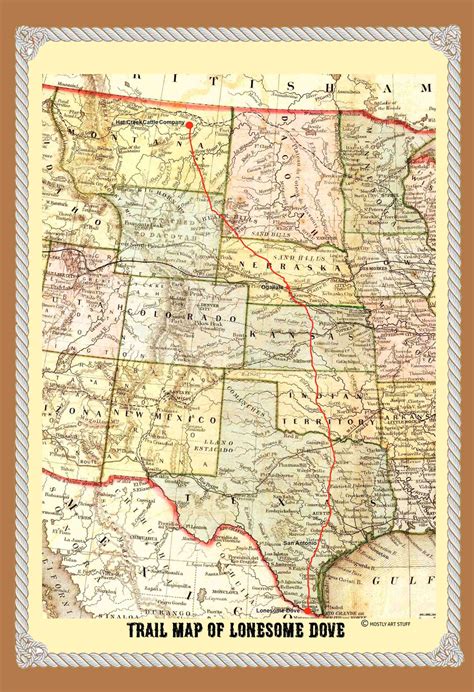 12 X 18 Lonesome Dove Trail Map to Montana - Etsy