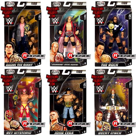 WWE Elite 100 - Complete Set of 6 WWE Toy Wrestling Action Figures by Mattel! This set includes ...