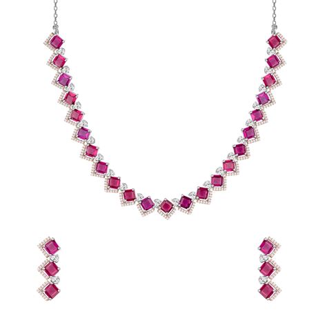 Buy GIVA 925 Sterling Silver Anushka Sharma Royal Pink Pendant & Earrings Set | Gift Sets for ...