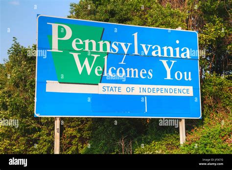 Pennsylvania welcome sign hi-res stock photography and images - Alamy