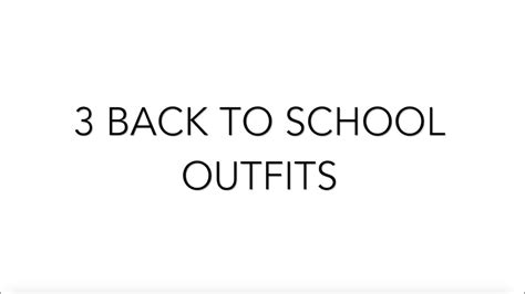 3 Back to school outfits 2016 - YouTube
